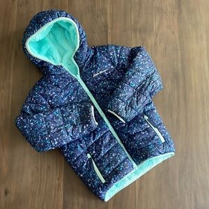 Eddie Bauer Girls reversible fleece puffer size 8/ medium